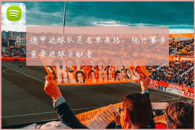德甲进球队员名单表格，统计赛季重要进球贡献者